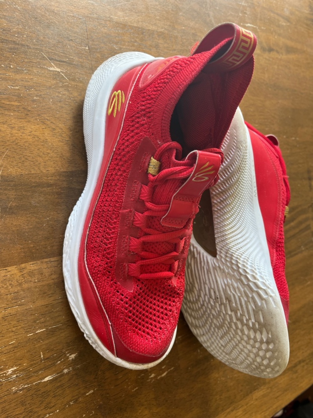 Under Armour Flow Red and White Basketball Shoes